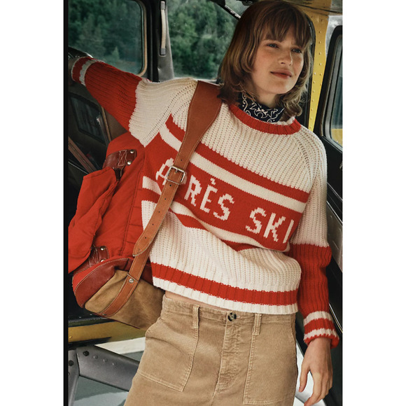 Anthropologie Sweaters - NWT Anthropologie Stateside Après Ski Red White Crew-Neck Sweater - Medium